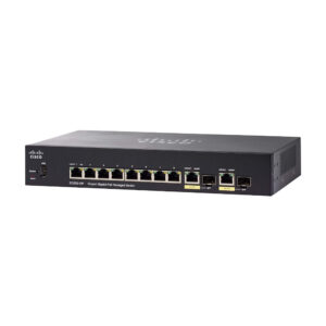 CISCO SG350-10P Managed Switch with 10 Gigabit Ethernet (GbE) Ports with 8 Gigabit Ethernet RJ45 Ports and 2 Gigabit Ethernet Combo SFP plus 62W PoE