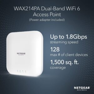 NETGEAR Wireless Access Point (WAX214PA) - WiFi 6 Dual-Band AX1800
